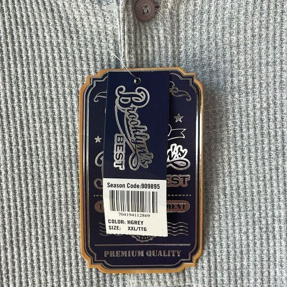 NWT Brooklyn’s Best Gray Waffle Thermal Henley XXL - Picture 4 of 6